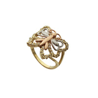 Tri-Color Zirconia Butterfly Ring (14K)