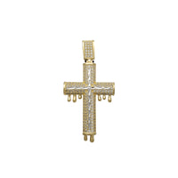 Zirconia Dripping Cross Pendant (14K)