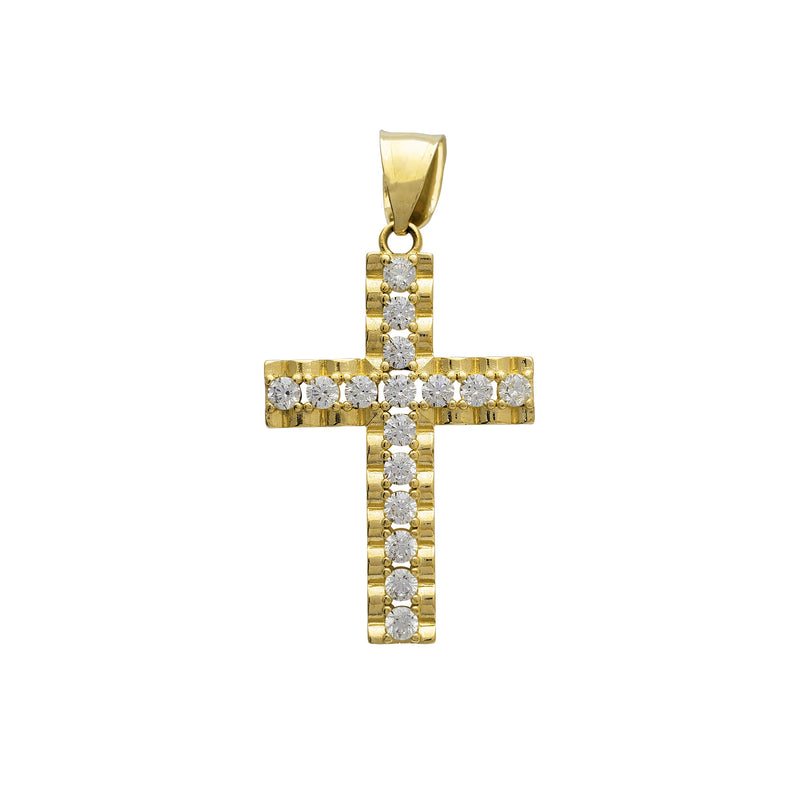 Zirconia Presidential Cross Pendant (14K)