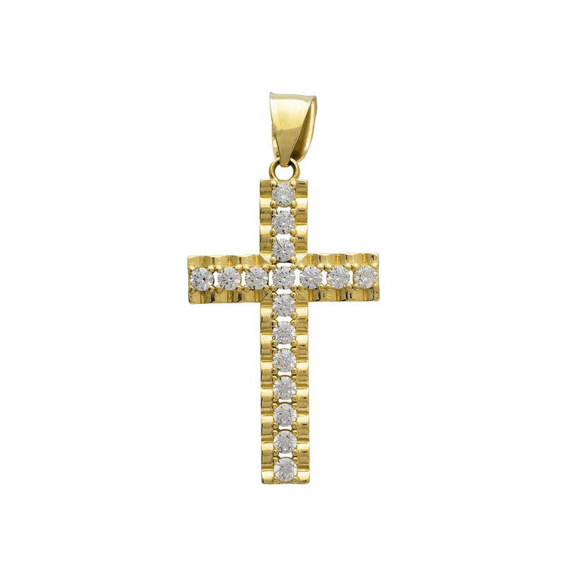 Zirconia Presidential Cross Pendant (14K)