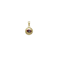 Plain Puffy Round Evil Eye Pendant (14K)