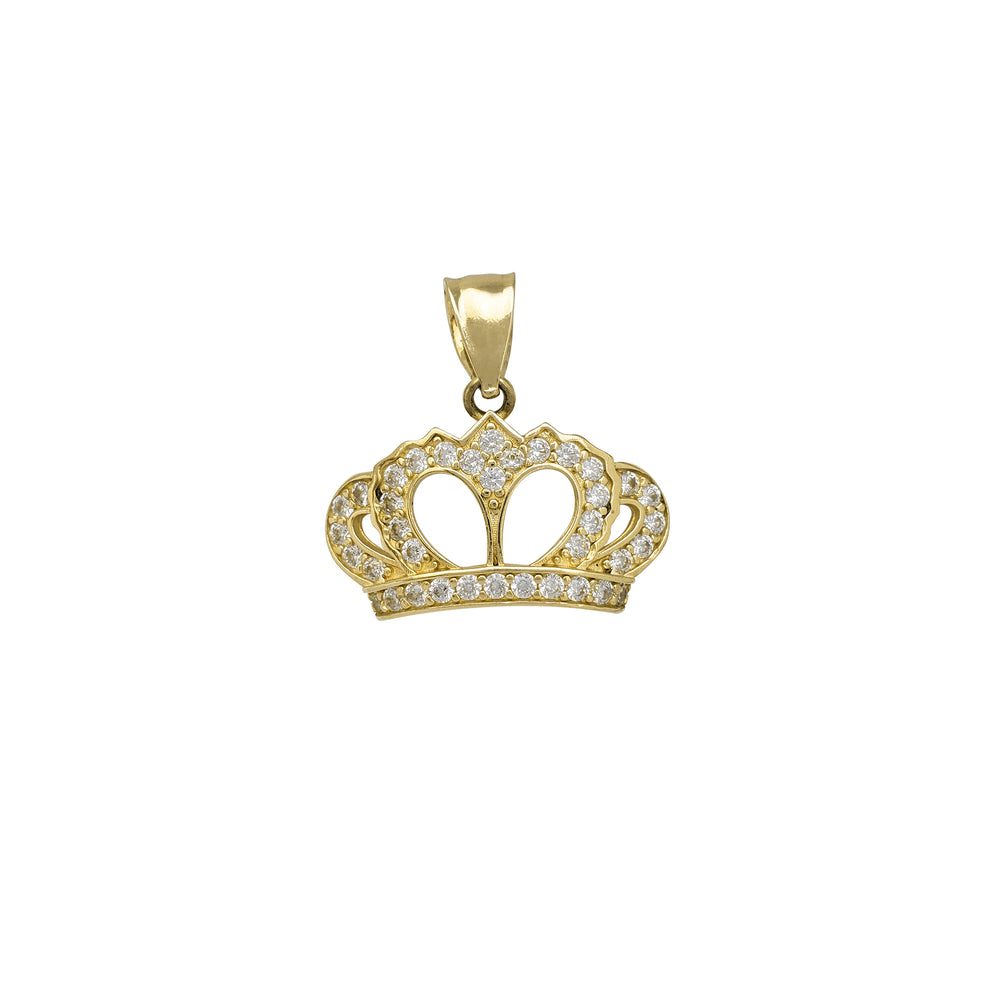 Zirconia Crown/Tiara Pendant (14K)