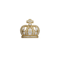 Zirkonia kruis tiara / kroon hanger (14K)