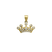 Milgrained Bezel Zirconia Tiara / Crown Pendant (14K)
