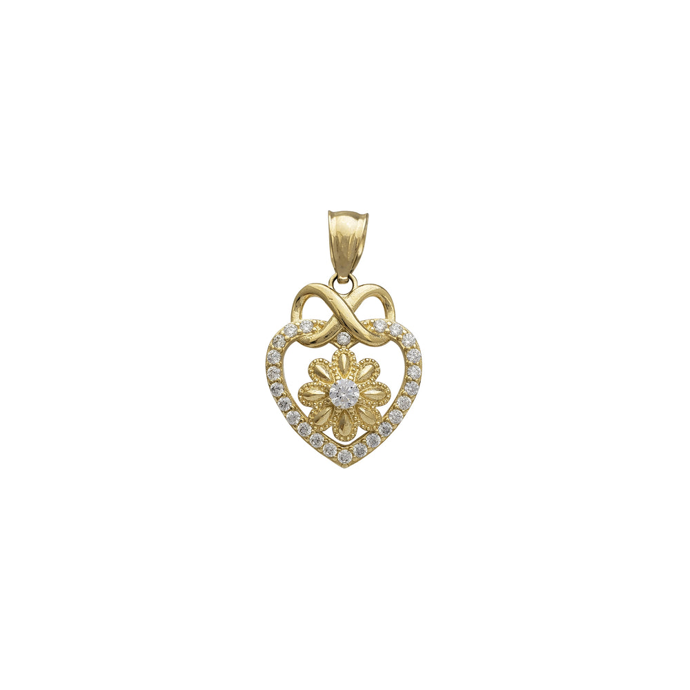 Floral Infinity Heart Pendant (14K)