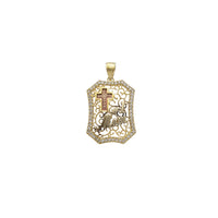 Milgrained Cross & #1 Mom Pendant (14K)