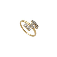 Zirconia Initial Letter "F" Solitaire Ring (14K)