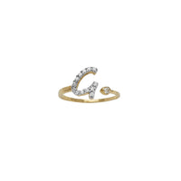 Zirconia Initial Letter "G" Bezel Ring (14K)