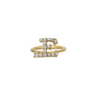 Zirconia Initial Letter "E" Solitaire Ring (14K)