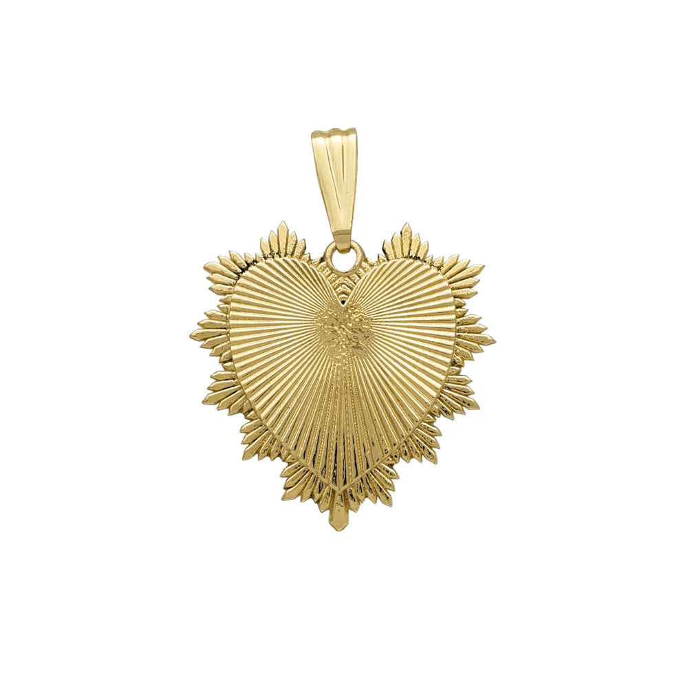 Radiant Textured Heart Pendant (14K)