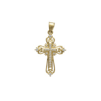 Zirconia Filigree Cross Pendant (14K)