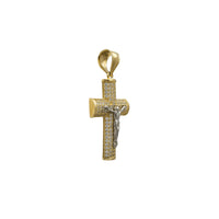 Iced-Out Puffy Crucifix obesek (14K)