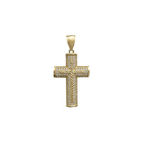 Iced-Out Diamond-Cuts Puffy Cross Pendant (14K) Popular Jewelry Efrog Newydd
