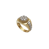 Zirconia Fluted Presidential Men's Ring (14K) Popular Jewelry New York