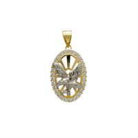 Zirconia اوول فريم فلائنگ ايگل پينڊنٽ (14K) Popular Jewelry نيو يارڪ