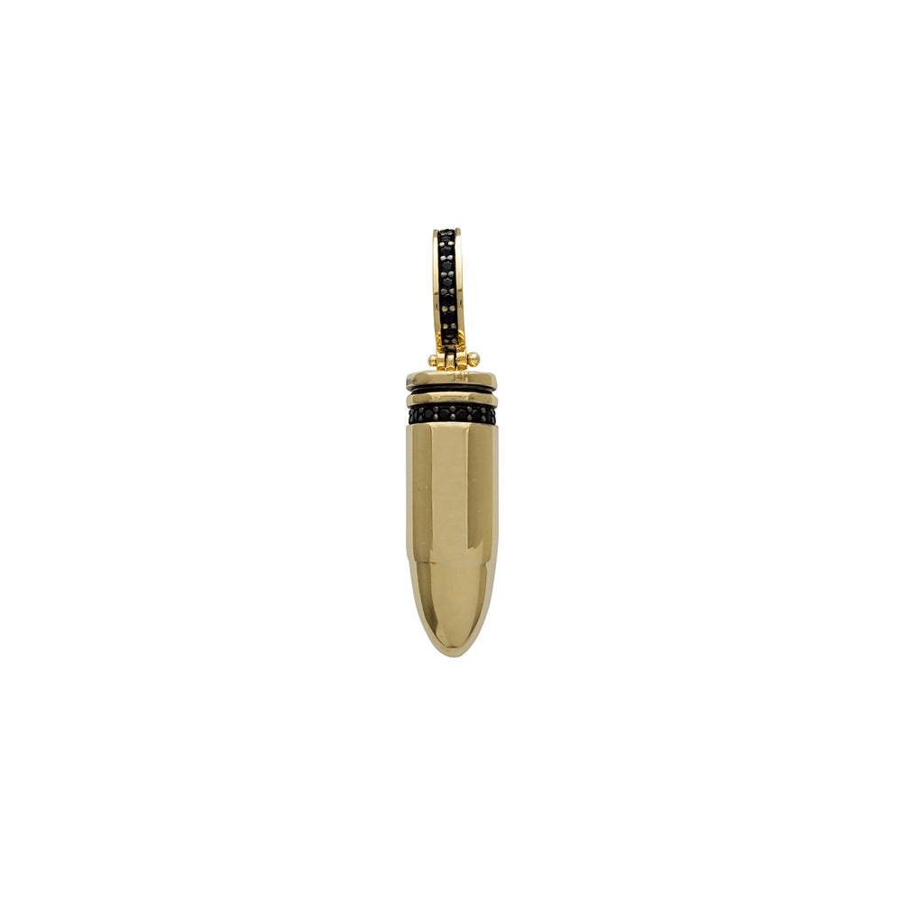 Black Zirconia 3D Bullet Pendant (14K) Popular Jewelry New York
