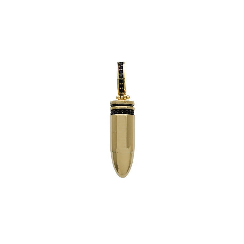 Black Zirconia 3D Bullet Pendant (14K) Popular Jewelry New York