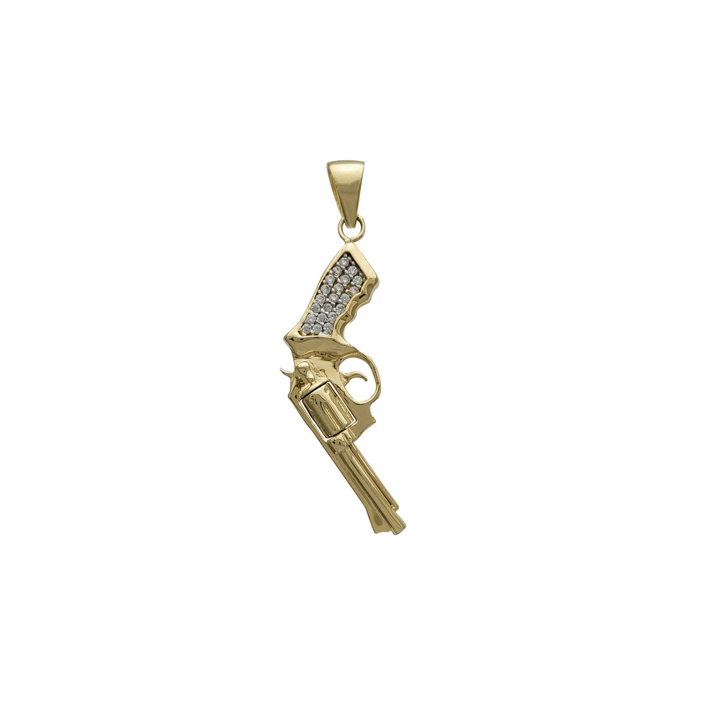 Zirconia Anaconda Handgun Pendant (14K) Popular Jewelry New York