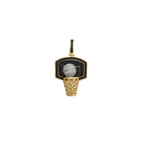 Cirkonija 3D basketbola dēlis, stīpas un lodīšu kulons (14K) Popular Jewelry NY