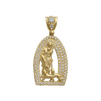 ഐസ്ഡ്-ഔട്ട് ദേവാലയം സെന്റ് ലാസറസ് പെൻഡന്റ് (14K) Popular Jewelry ന്യൂയോർക്ക്