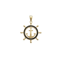 Black Zirconia Steering Wheel & Anchor Pendant (14K) Popular Jewelry New York