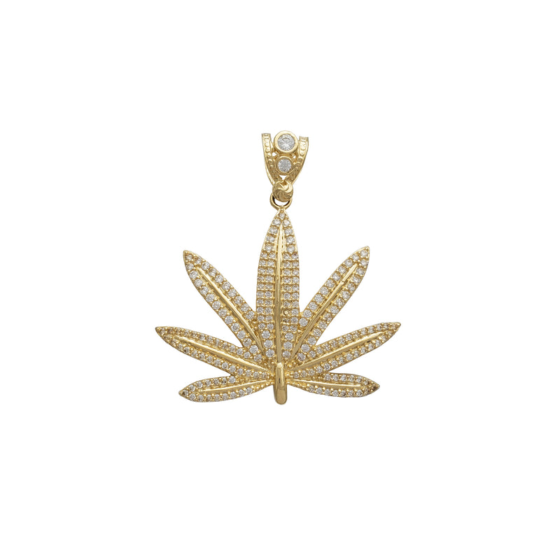 Zirconia Cannabis Pendant (14K) Popular Jewelry New York