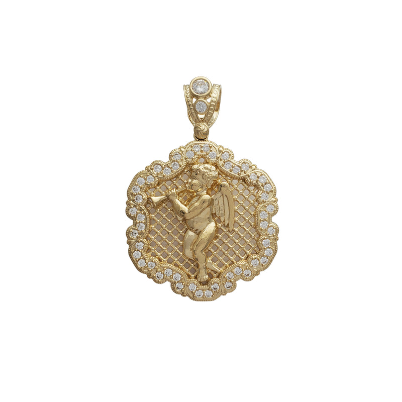 Zirconia Piper's Angel Pendant (14K) Popular Jewelry New York