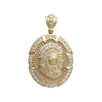 Zirkonya Endyen Chèf tèt pendant (14K) Popular Jewelry New York