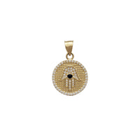 Iced-Out Hamsa hand Round Medallion Pendant (14K) Popular Jewelry New York