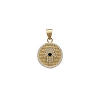 Iced-Out Hamsa dzanja Round Medallion Pendant (14K) Popular Jewelry New York