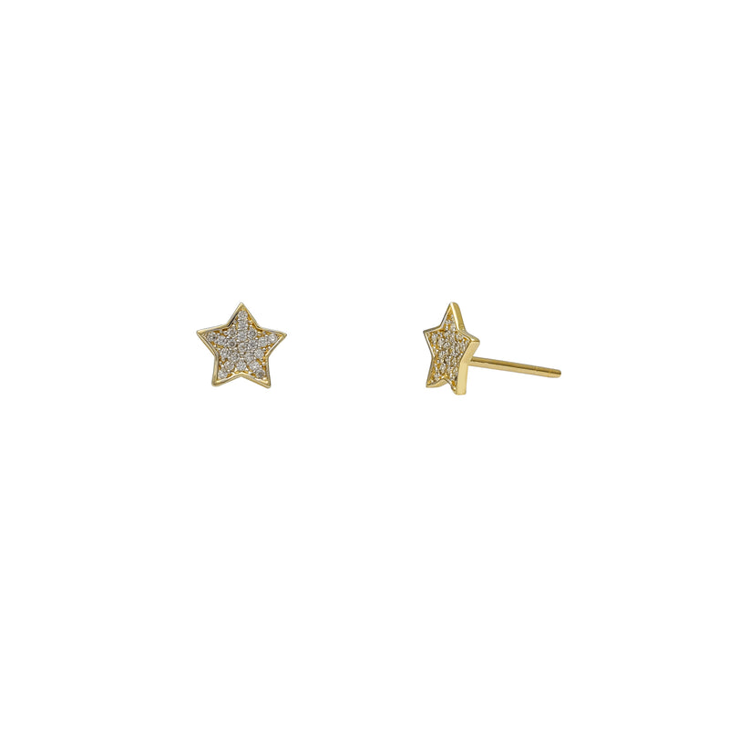 Zirconia Star Stud Earrings (14K) Popular Jewelry New York