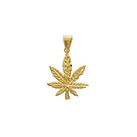 [Diamond-Cuts] Textured Cannabis Leaf Pendant (14K) Popular Jewelry New York
