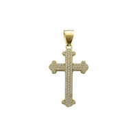 Pendentif croix écornée glacé (14K) Popular Jewelry New York