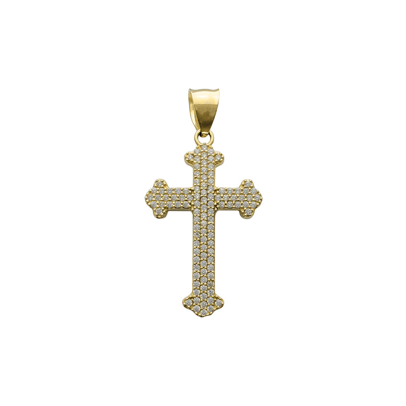 Iced-Out Budded Cross Pendant (14K) Popular Jewelry New York