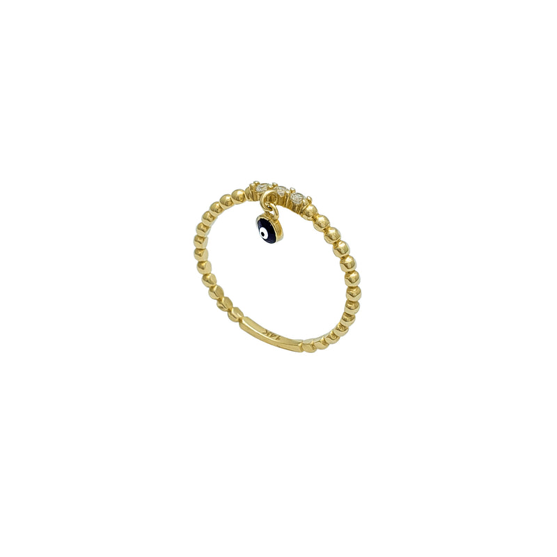 Beaded Evil Eye Dangling Ring (14K) Popular Jewelry New York