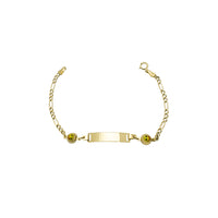 කහ සන්තෝෂවත් මුහුණ Figaro Baby ID බ්රේස්ලට් (14K) Popular Jewelry නිව් යෝර්ක්