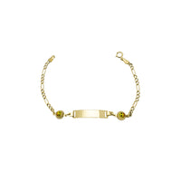 Yellow Happy Face Figaro Baby ID Bracelet (14K) Popular Jewelry New York
