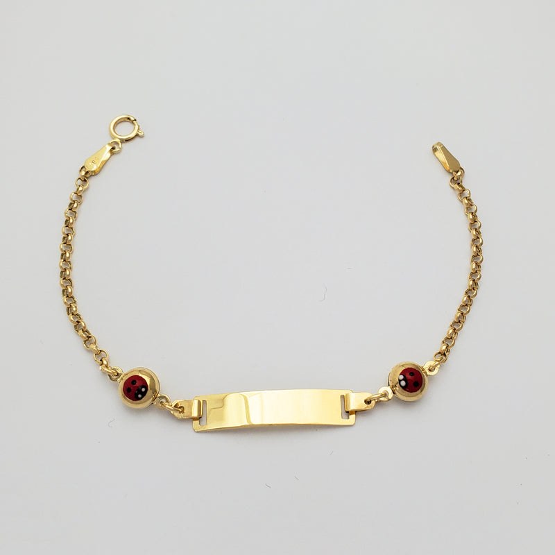 Ladybug Rolo Baby ID Bracelet (14K).