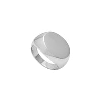 Hollow Oval-Sideways Signet Ring (Silver)