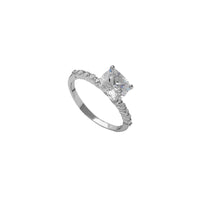 Zirconia Radiant Shape Engagement Ring (Silver) Popular Jewelry New York