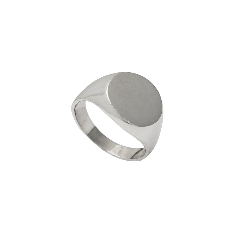 Solid Round Signet Ring (Silver)