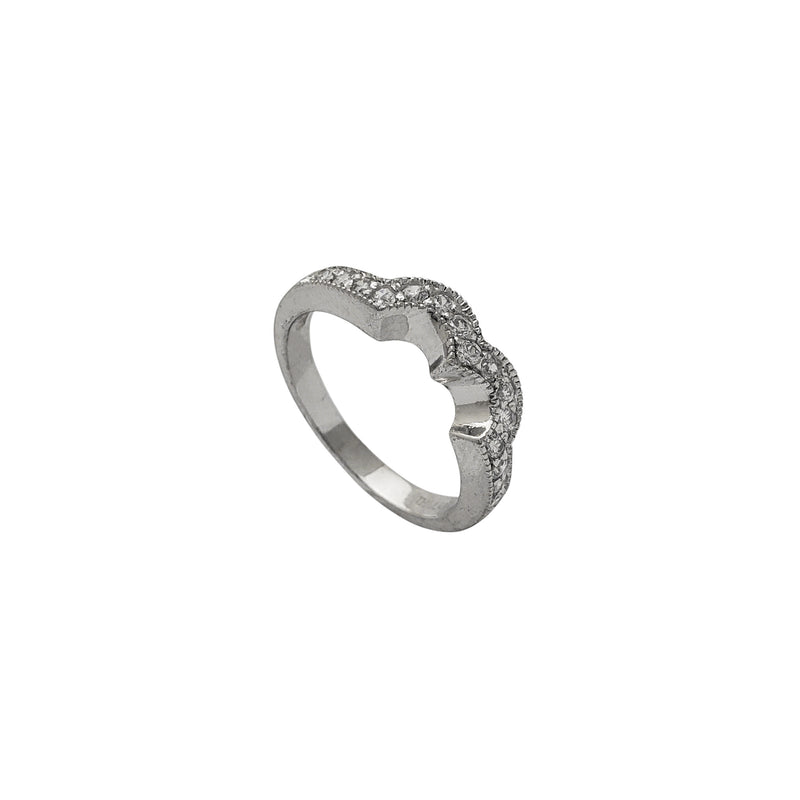 Zirconia Curved Band Ring (Silver)