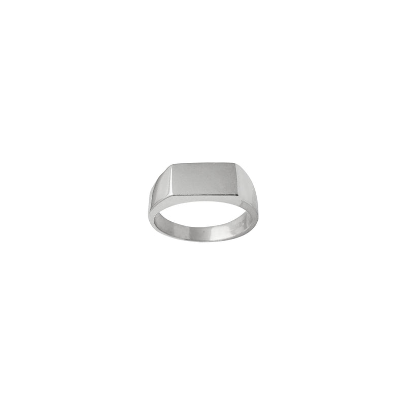Hollow Rectangular Signet Ring (Silver)