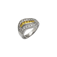 Zirconia Iced-Out Curved Ring (Silver)