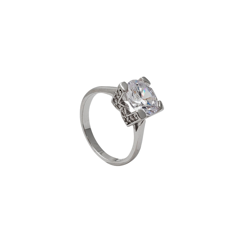 Zirconia Engagement Solitaire Ring (Silver)