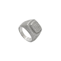 Zirconia Iced-Out Square Signet Ring (Silver)