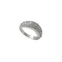 Cluster Zirconia Curved Band Ring (Bạc)