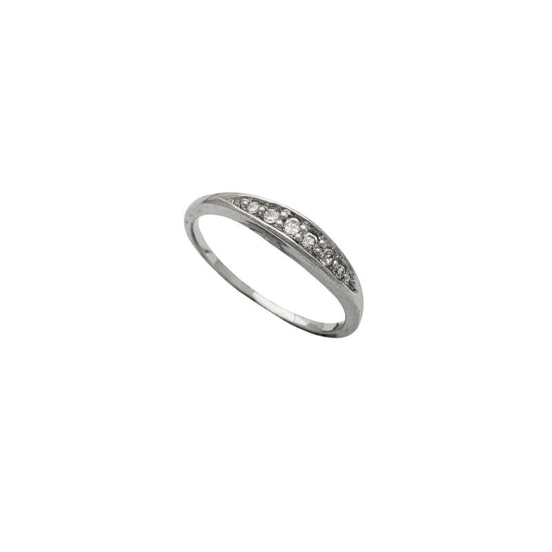 Zirconia Wedding Band Ring (Silver)