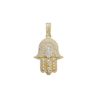 Diamond Cluster Hamsa Hand Pendant (14K)