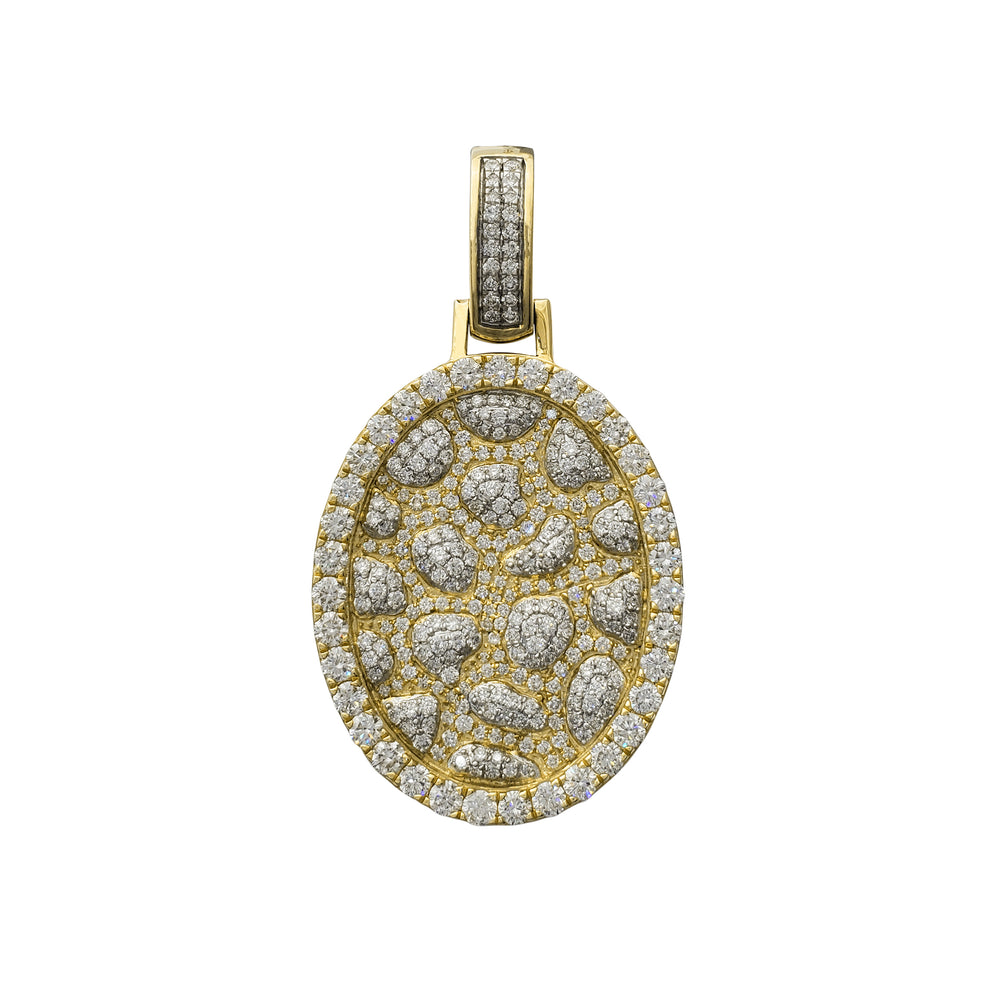 Diamond Nugget Oval Medallion Pendant (14K)